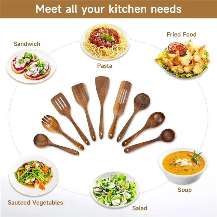 10-piece Wooden Cooking Utensil Set suppliers